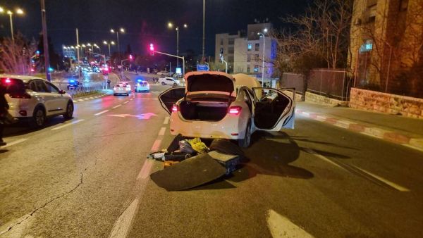 من موقع اطلاق النار في منطقة النبي يعقوب شمالي القدس المحتلة.