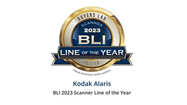 Kodak Alaris Earns BLI 2023 Scanner Line of the Year Award