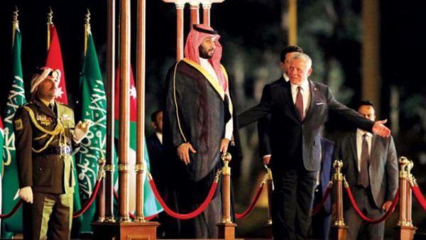 الملك عبدالله الثاني مرحبا بولي العهد السعودي - ارشيف - واس