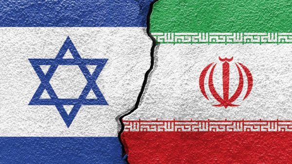 The Israeli and Iranian flags