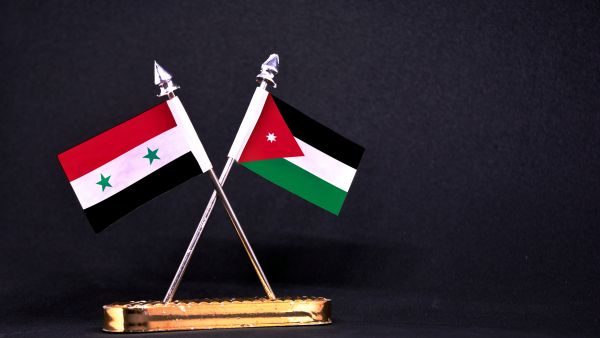 Jordan and Syria flags