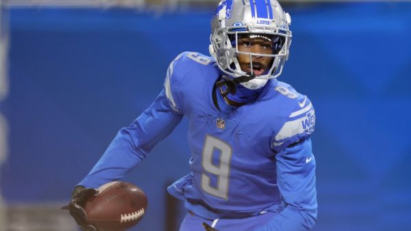 DETROIT, MICHIGAN - DECEMBER 11: Jameson Williams #9 of the Detroit Lions plays against the Minnesota Vikings at Ford Field on December 11, 2022 in Detroit, Michigan. Gregory Shamus/Getty Images/AFP (Photo by Gregory Shamus / GETTY IMAGES NORTH AMERICA / Getty Images via AFP)