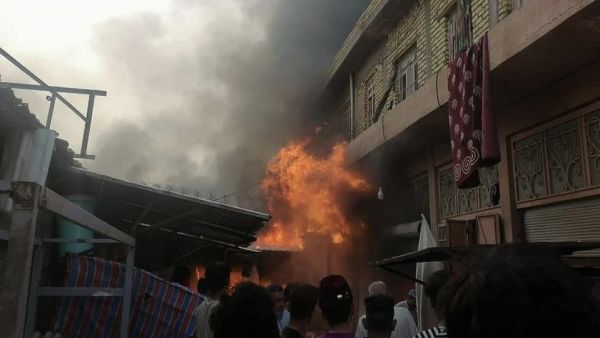 حريق في واسط العراقية - الصورة عن وكالة شفق