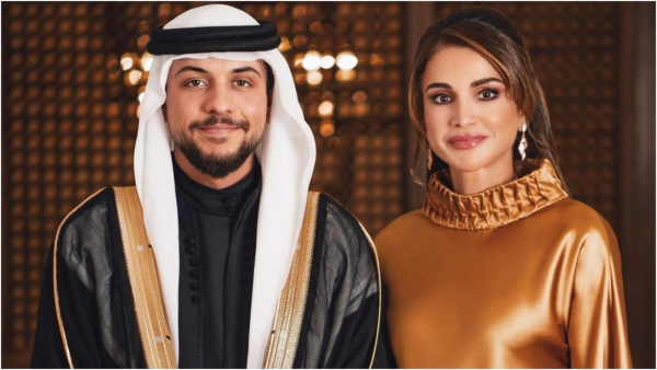الملكة رانيا والأمير الحسين