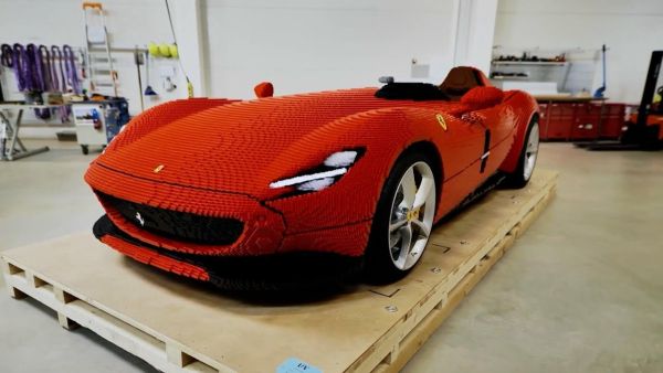 Lego Ferrari convertible unveiled at Danish amusement park