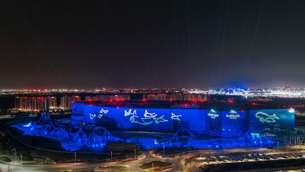 SeaWorld Abu Dhabi. SeaWorld Yas Island, Abu Dhabi lights the capital up in blue in celebration of its official opening