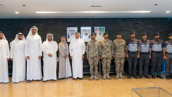 Federal Tax Authority and Abu Dhabi Police Special Patrol Department review results of the seizure of contraband goods 