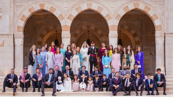 أمراء وأميرات آل هاشم في زفاف ولي العهد 