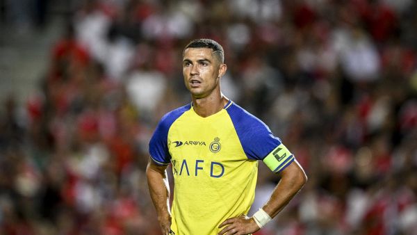 Al Nassr's Portuguese forward Cristiano Ronaldo looks on during the Algarve Cup football match between Al Nassr and SL Benfica at Algarve stadium in Loule on July 20, 2023. (Photo by Patricia DE MELO MOREIRA / AFP)