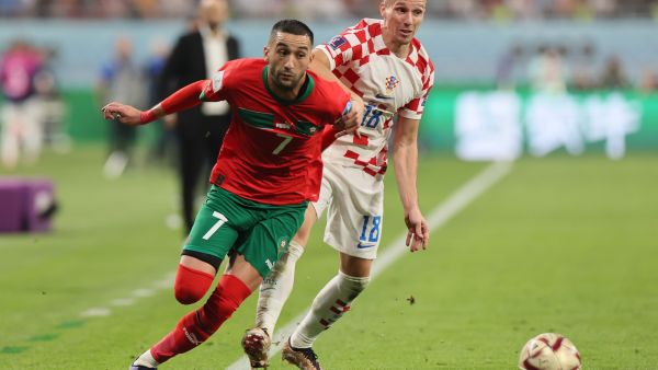 حكيم زياش (Photo by KARIM JAAFAR / AFP)