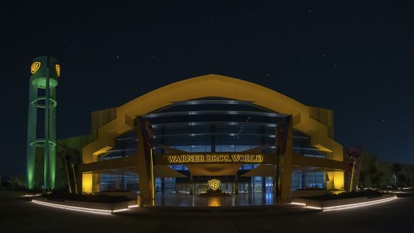 Saudi National Day Yas Island lights up in green to commemorate the 93rd Saudi National Day