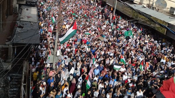 مظاهرة ضخمة في الاردن دعما لغزة