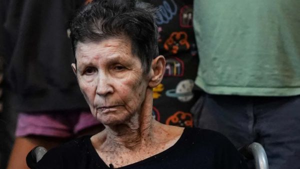 Yocheved Lifshitz, an Israeli grandmother and former peace activist, was released from Hamas captivity on Monday. (Janis Laizans/ Reuters)