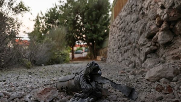 جزء من صاروخ أطلق من جنوب لبنان باتجاه مستوطنة كريات شمونة الاسرائيلية