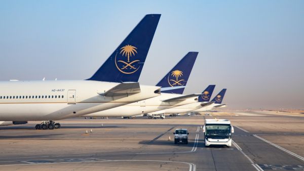 Riyadh Airlines reveals second livery for wide-body aircraft at Dubai Airshow. (Shutterstock) Riyadh Airlines reveals second livery for wide-body aircraft at Dubai Airshow