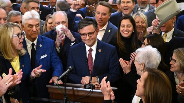 Rep. Mike Johnson was elected Republican House Speaker on Wednesday. (Saul Loeb/ AFP)