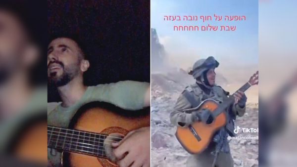 (L) Palestinian singer Hamadah, (L) an Israeli soldier. (Instagram) Palestinian singer