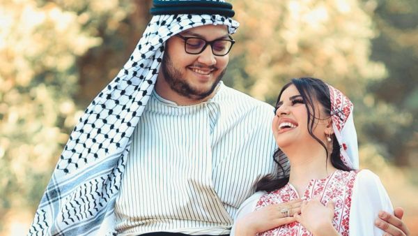 صبا شمعة وزوجها أحمد أبو الرُب