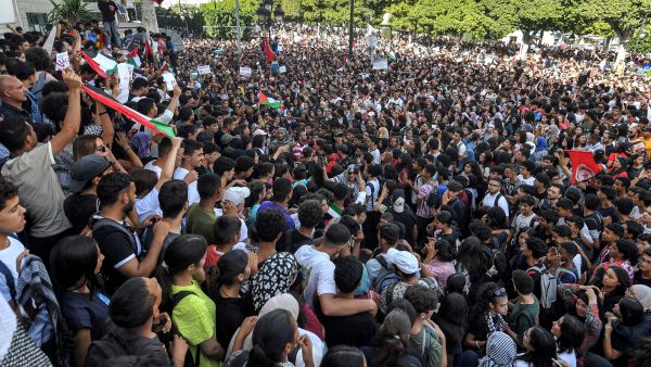 Protesters in Tunisia 