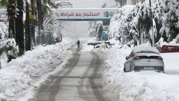 ثلوج في العاصمة الأردنية عمان