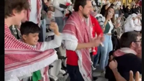 نجل الدحدوح مع ولي العهد الاردني وشقيقه الامير هاشم