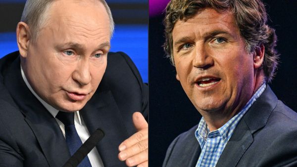 Russian President Vladimir Putin and Tucker Carlson