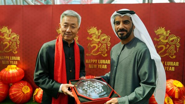 During the event Chinese Ambassador Zhang Yiming visits Ferrari World Yas Island, Abu Dhabi in commemoration of Chinese New Year