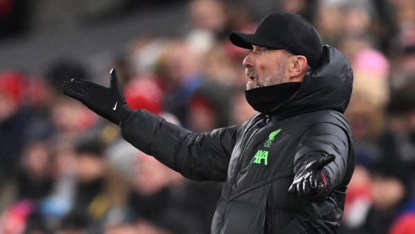 Liverpool's German manager Jurgen Klopp gestures on the touchline during the UEFA Europa League group E football match between Liverpool and Linzer ASK at Anfield in Liverpool, north west England on November 30, 2023. (Photo by Oli SCARFF / AFP)