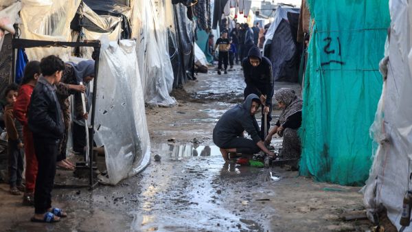 مخيم للنازحين في رفح أقصى جنوب قطاع غزة
