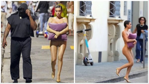 Kanye West's wife Bianca NAKED AGAIN in full see-through dress