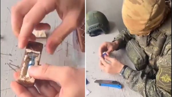 Explosive bomb inside chocolate