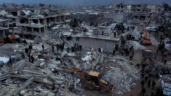 جانب من الزلزال المدمر الذي ضرب مدينة حلب السورية عام 2023