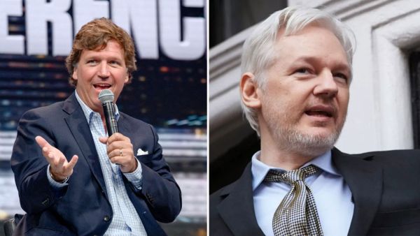 Tucker Carlson and Julian Assange
