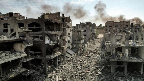 جانب من الدمار الذي لحق بحي الشجاعية جراء العدوان الإسرائيلي