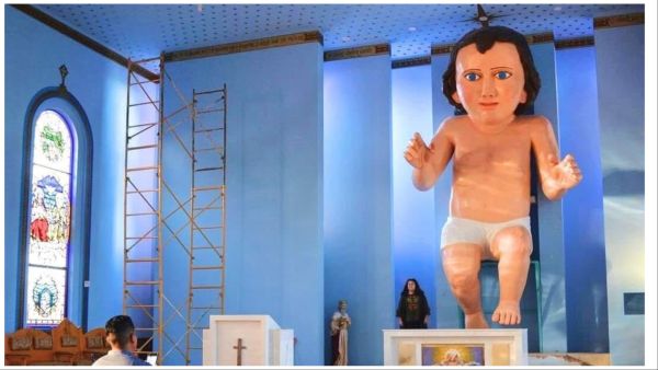 Giant baby Jesus statue in Mexico