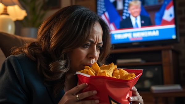 كامالا هاريس تأكل دوريتوس عبر AI كامالا هاريس تأكل دوريتوس عبر AI