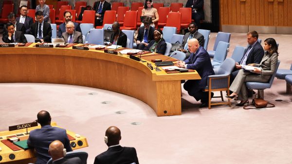 Prosecutor of the International Criminal Court Karim Khan speaks during a UN Security Council meeting at the United Nations headquarters on July 13, 2023 in New York City. FP (Photo by Michael M. Santiago / GETTY IMAGES NORTH AMERICA / Getty Images via AFP) ICC members