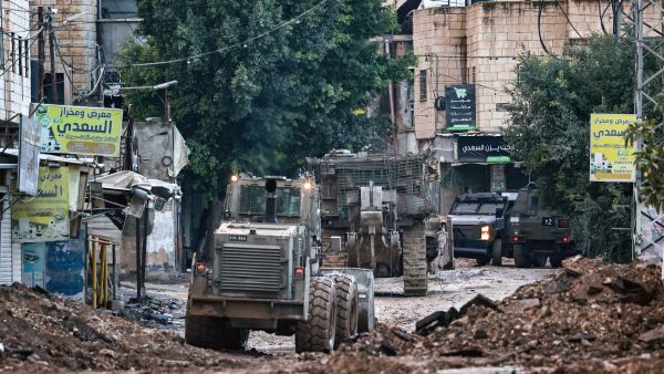 Israeli military vehicles in the west bank 