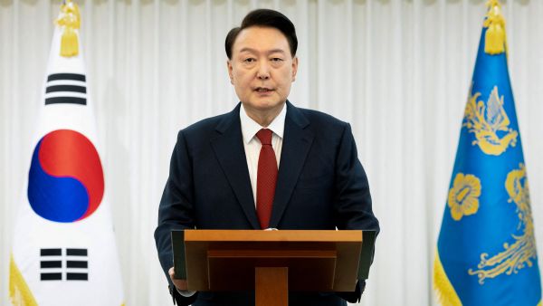 This handout from the South Korean Presidential Office taken on December 3, 2024 shows South Korean President Yoon Suk Yeol delivering a speech to declare martial law in Seoul. AFP South Korean President declares martial law