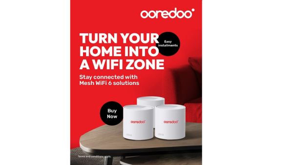 تغطية إنترنت منزلي بلا انقطاع مع تقنية Mesh الجديدة من Ooredoo: إعداد سهل وسرعة فائقة مدعومة بالذكاء الاصطناعي تغطية إنترنت منزلي بلا انقطاع مع تقنية Mesh الجديدة من Ooredoo: إعداد سهل وسرعة فائقة مدعومة بالذكاء الاصطناعي