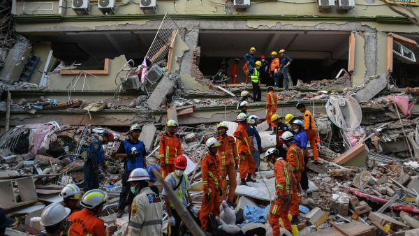 Rescue teams in Myanmar