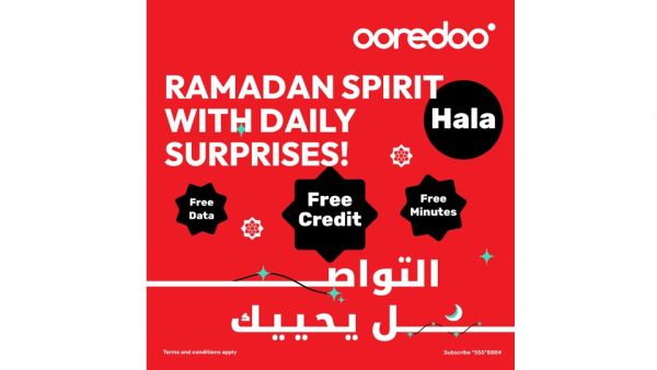 40 يومًا و40 مفاجأة ... و100% سعادة! تستقبل Ooredoo الشهر الفضيل بروح العطاء، مع عروض Ooredoo اليومية والتي تعود من جديد لتمنح عملاء باقات هلا للدفع المسبق 40 يومًا من الهدايا والمفاجآت المجانية! فعلى مدار شهر رمضان المبارك وعيد الفطر السعيد، سيكون بإمكانهم الاستمتاع بمكافآت يومية حصرية تزيد من متعة التواصل وتضفي مزيدًا من البهجة على أيامهم. رمضان هو وقت التواصل ومشاركة أحلى اللحظات مع أحبائنا، وعروض Ooredoo اليومية ستجعل كل ذلك أسهل من أي وقت مضى، حيث تمكن العملاء من الاستمتاع يوميًا بمفاجآت رائعة، تشمل: رصيدًا إضافيًا ودقائق مجانية محلية ودولية وحتى 100% من البيانات المجانية! والأهم من ذلك، يمكن للعملاء الاشتراك في العرض مجانا عبر طلب الرقم #888*555* أو من خلال تطبيق Ooredoo. يعد هذا العرض أحد أهم عروض رمضان هذا العام من Ooredoo، ومن المؤكد أنه سيصبح المفضل لدى العملاء للحصول على مكافآتهم اليومية وليستمتعوا بروح العطاء والبركة في شهر رمضان المبارك! لمعرفة المزيد يمكن زيارة موقع الشركة الإلكتروني: www.ooredoo.om. 40 يومًا و40 مفاجأة ... و100% سعادة! تستقبل Ooredoo الشهر الفضيل بروح العطاء، مع عروض Ooredoo اليومية والتي تعود من جديد لتمنح عملاء باقات هلا للدفع المسبق 40 يومًا من الهدايا والمفاجآت المجانية! فعلى مدار شهر رمضان المبارك وعيد الفطر السعيد، سيكون بإمكانهم الاستمتاع بمكافآت يومية حصرية تزيد من متعة التواصل وتضفي مزيدًا من البهجة على أيامهم. رمضان هو وقت التواصل ومشاركة أحلى اللحظات مع أحبائنا، وعروض Ooredoo اليومية ستجعل كل ذلك أسهل من أي وقت مضى، حيث تمكن العملاء من الاستمتاع يوميًا بمفاجآت رائعة، تشمل