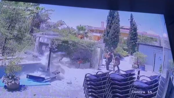 Drone shrapnel falls in the Umm Uthaina area. ()