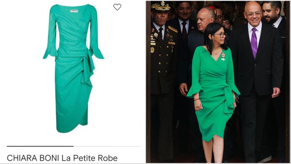 Delcy Rodriguez dress is by Italian designer Chiara Boni 