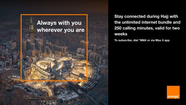 Orange Jordan Offers Two-Week Unlimited Internet for Hajj at JD 15