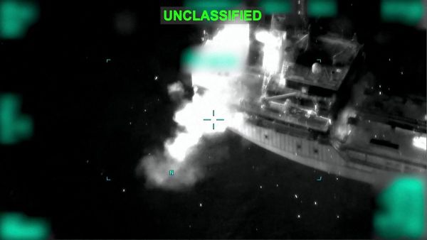 US strike on oil tanker dodging the blockade