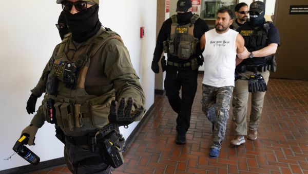 ICE agents conducting an arrest