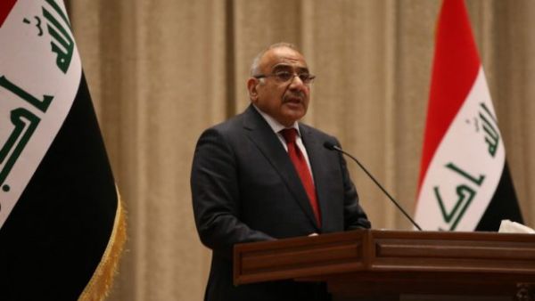 Iraqi Prime Minister Adel Abdel-Mahdi addresses parliament in Baghdad in October. (AFP/File)