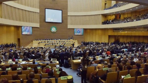 A picture shows a general view during the opening of the Ordinary Session of the Assembly of Heads of State and Government during the 30th annual African Union summit in Addis Ababa on Jan. 28, 2018 (SIMON MAINA / AFP)