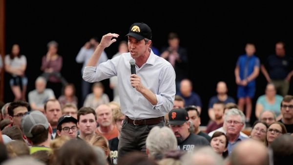 Democratic presidential candidate Beto O'Rourke speaks during a campaign rally at the University of Iowa on April 07, 2019 in Iowa City, Iowa. (Scott Olson/Getty Images/AFP)